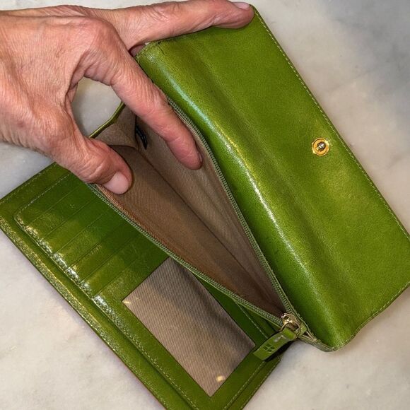 Kate Spade Wallet Leather Bifold Envelope Style Pink & Green Wallet - Picture 16 of 16